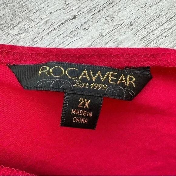 Rocawear red & black off the shoulder Snake Zipper Blouse plus size - Picture 5 of 6